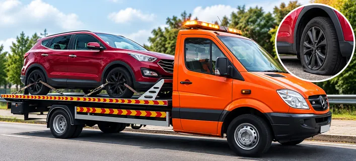 Can You Tow a Car with a Flat Tyre?